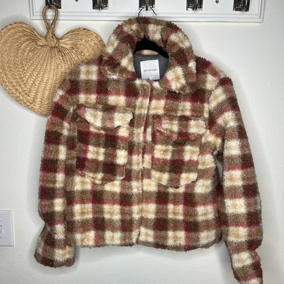 NWT Avec Les Filles plaid sherpa Shacket - Picture 1 of 9